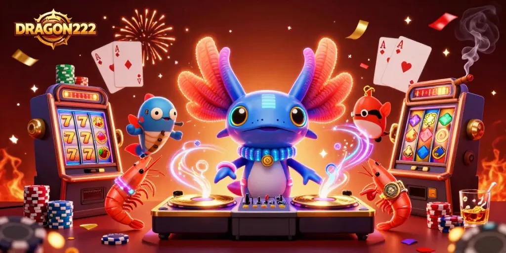 Mainkan game judi di DRAGON222 dengan karakter lucu seperti DJ, udang dan ikan hias, meriahkan suasana!