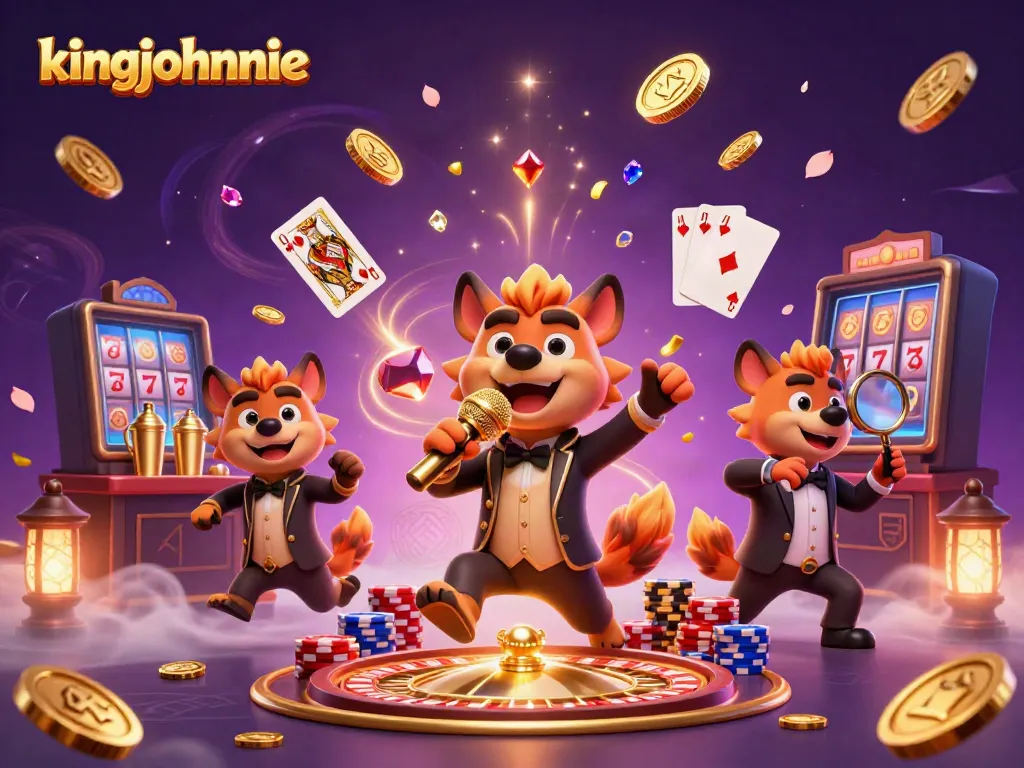 Experience big wins at kingjohnnie casino with vibrant characters, games, and golden treasures.