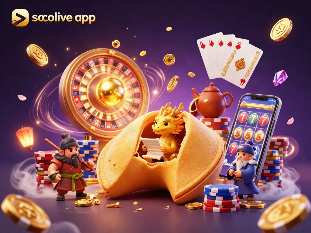 Experience the excitement of betting with socolive app's dynamic casino elements in a vibrant digital illustration.