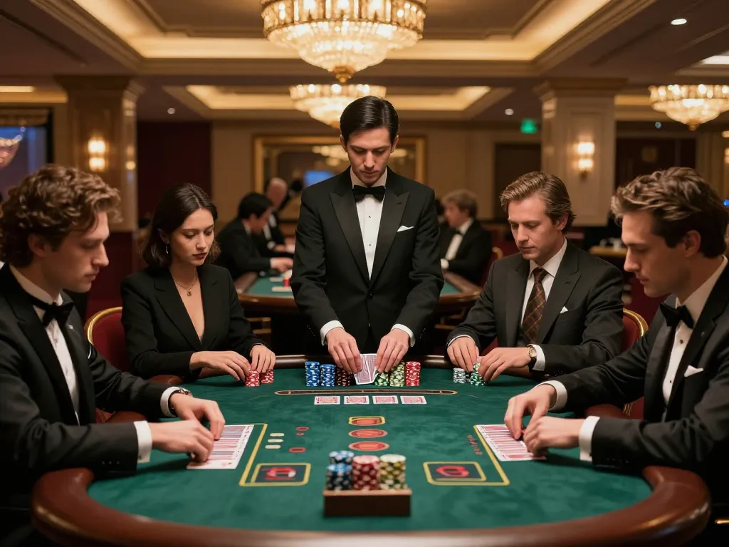 Players at SC88 baccarat table demonstrate strategy and skill, creating a rich casino atmosphere.