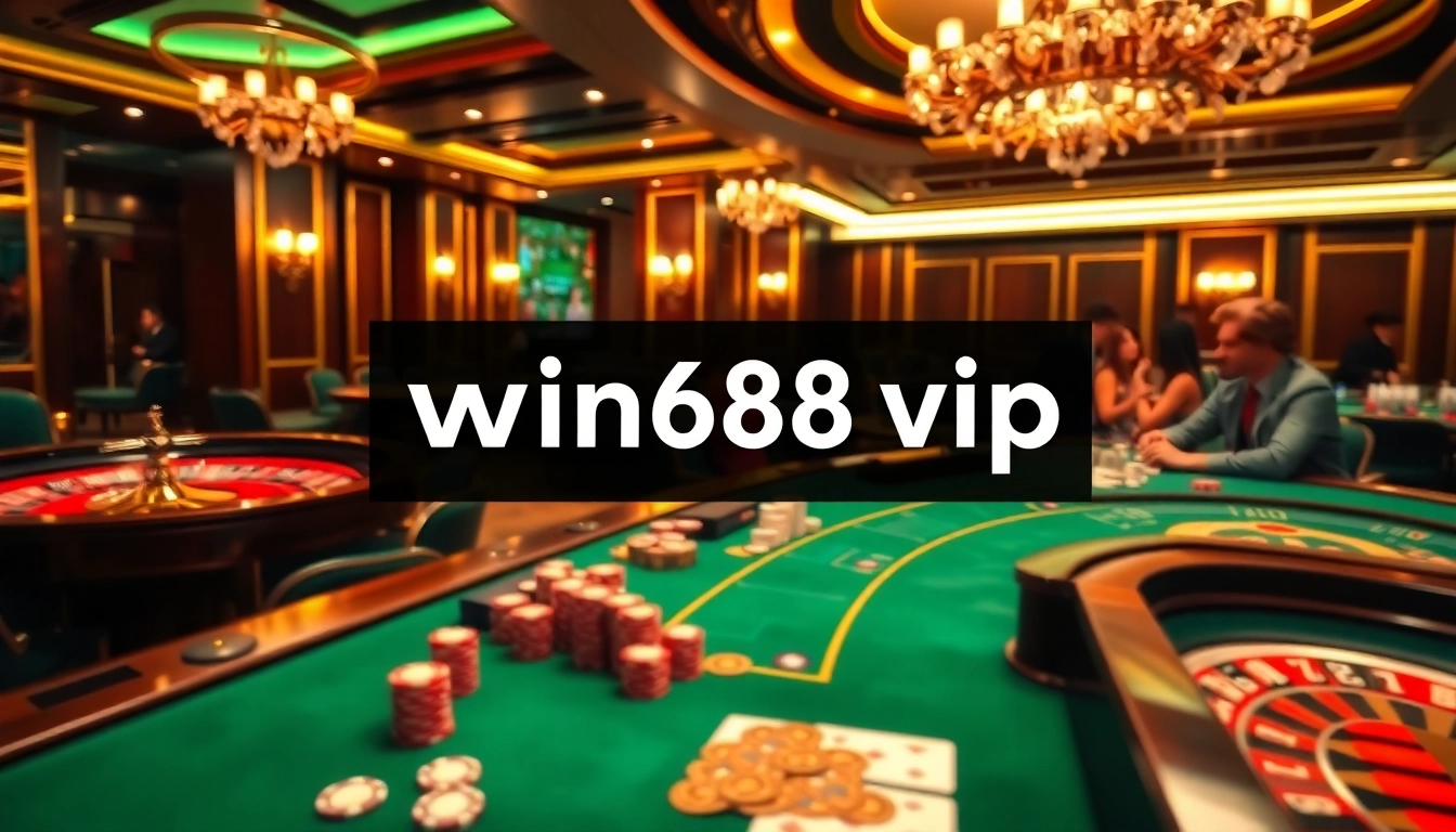 Experience the excitement at win678 vip with a vibrant casino scene featuring engaging players and elegant gaming tables.