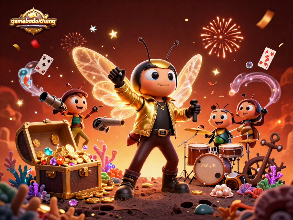 Experience gamebaidoithuong with dazzling illustrations of vibrant online gambling scenes.