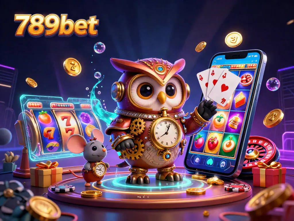 Engage in thrilling slots gameplay with 789bet featuring a time-traveling owl and captivating casino elements.