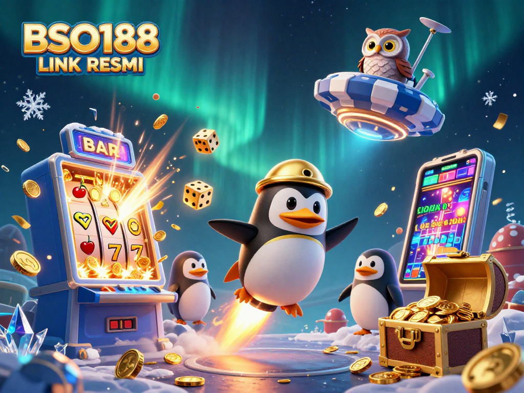 Experience the thrilling journey of the BSO188 LINK RESMI with a dynamic casino adventure scene.