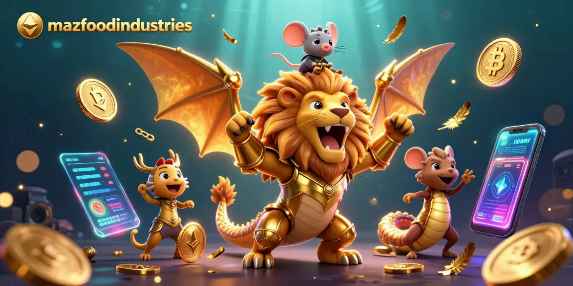 Engage in exciting gameplay at mazfoodindustries with a vibrant casino-themed illustration showcasing golden elements and dynamic characters.