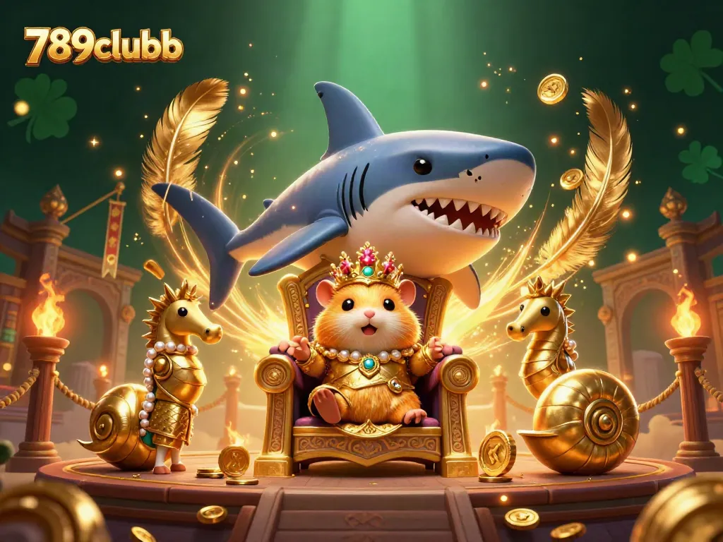 Engage with 789clubb through a vibrant 3D casino-themed illustration featuring a king and his royal guards in a dynamic gambling arena.