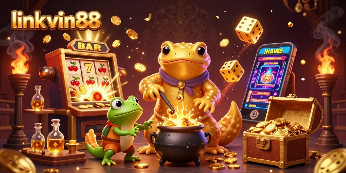 Win big with link vin88 at the online casino featuring vibrant characters and exciting game elements.