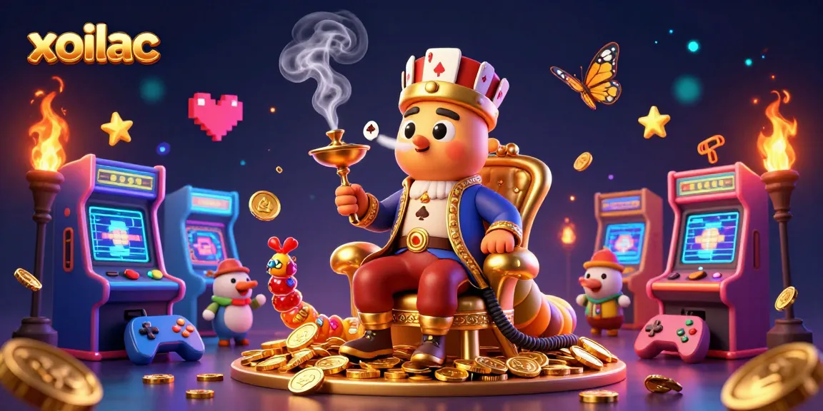 Experience thrilling gaming with xoilac, immersed in a vibrant 3D casino scene filled with action.