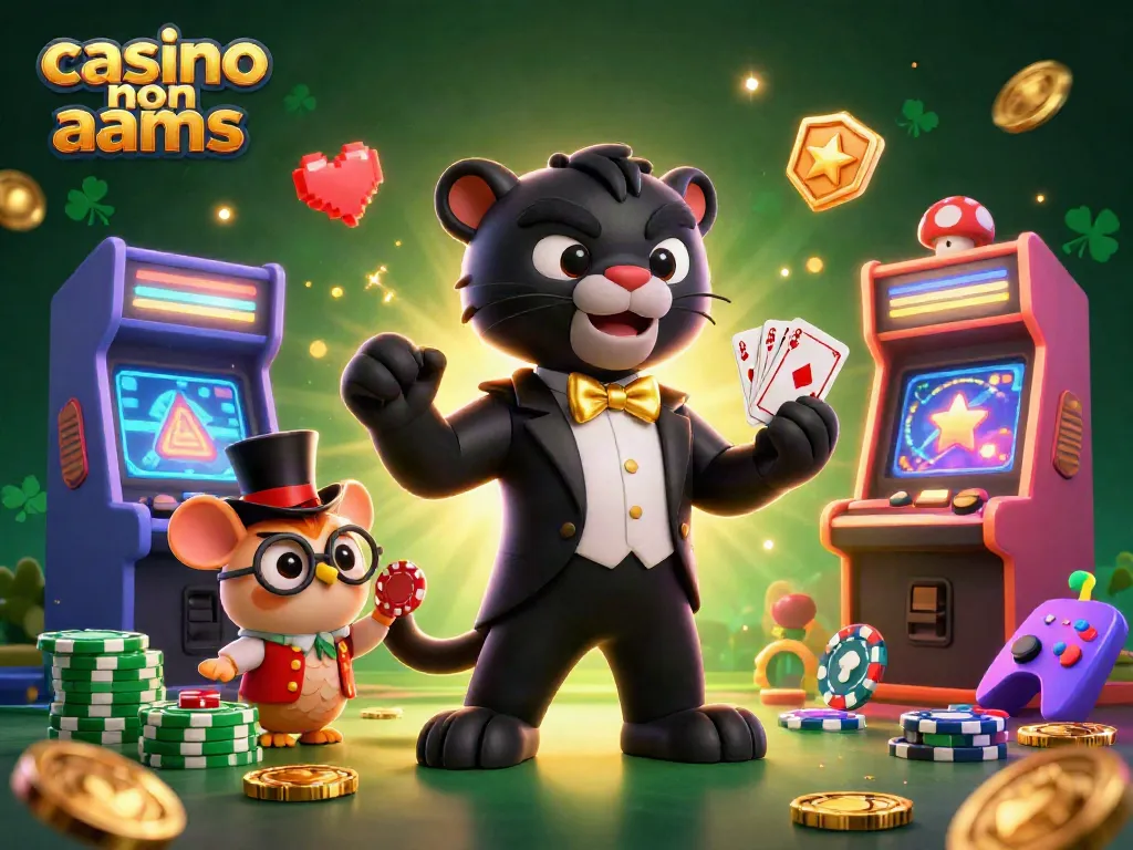 Divertiti nei casino non AAMS con una pantera elegante che distribuisce carte insieme a un gufo e un topo.
