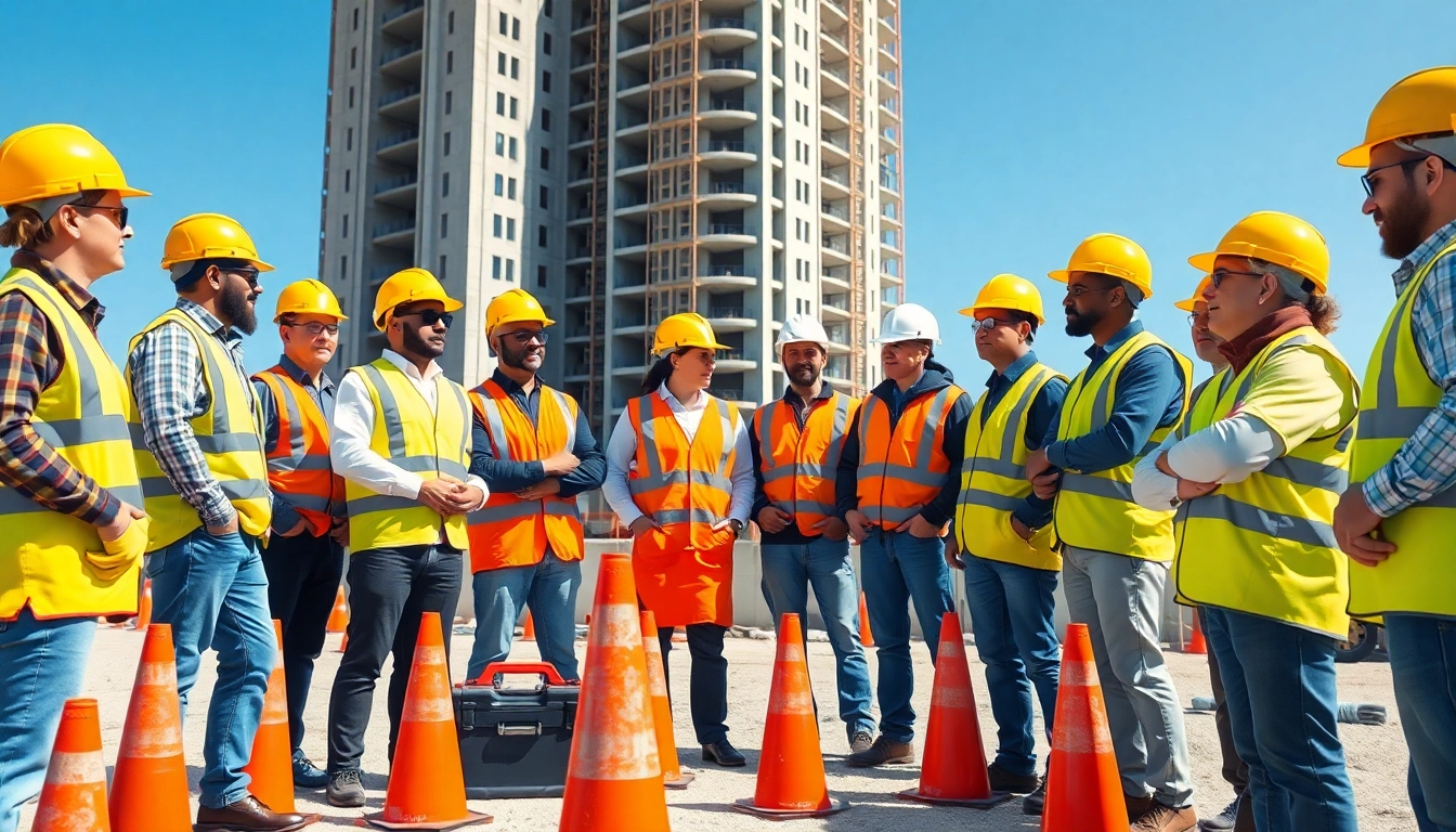 Enhancing construction site safety through worker collaboration and protective gear.