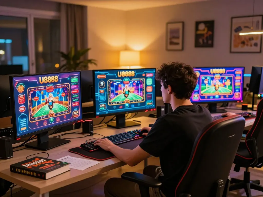 Player mastering casino strategies on U888 during online gaming session with vibrant gameplay.