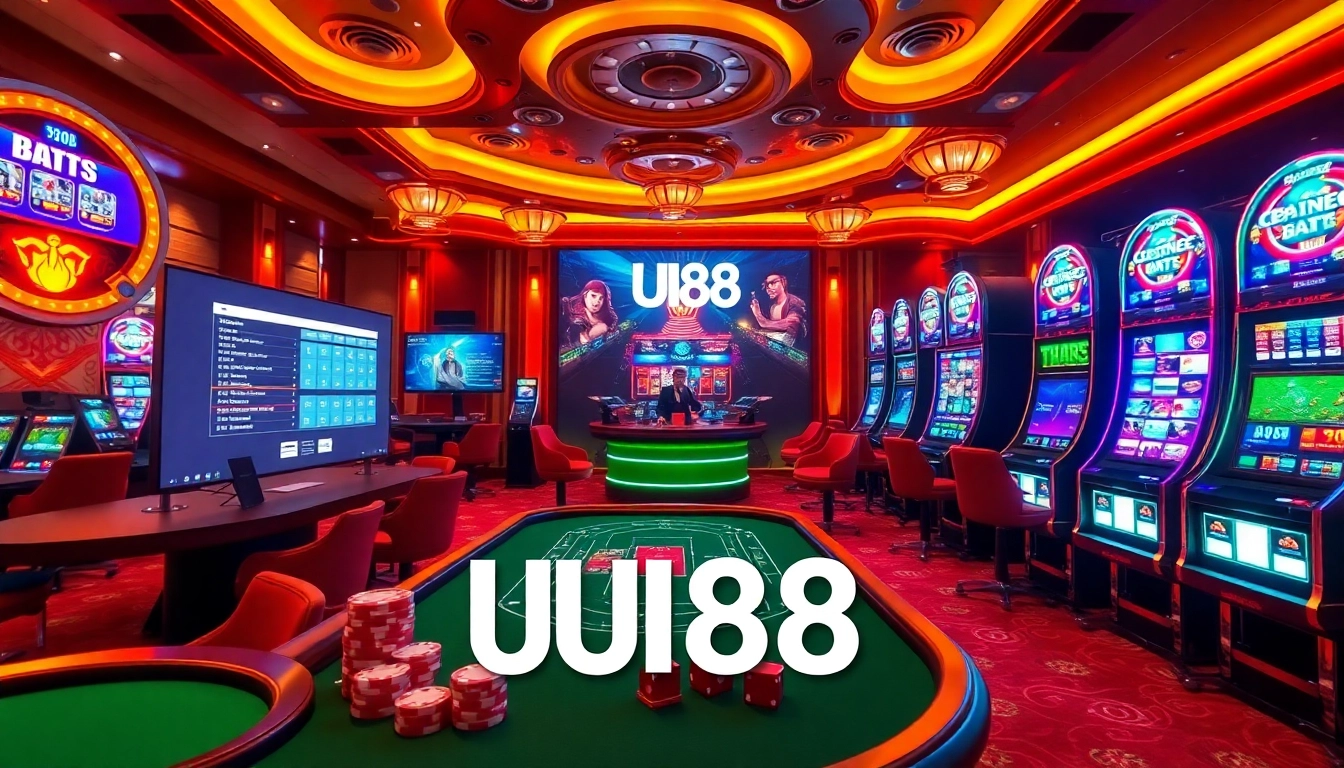 UU88 players enjoying an exciting online casino experience with vibrant visuals.
