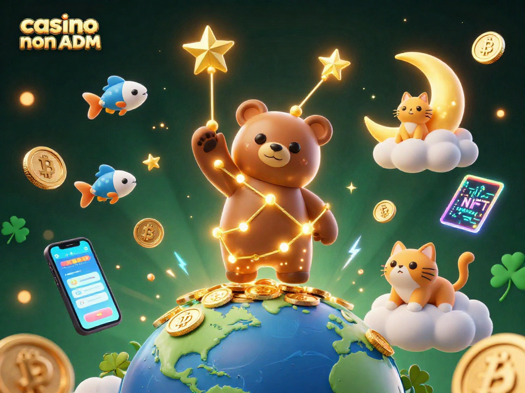 Gioca nei migliori casino non ADM, scoprendo stelle d'oro e monete digitali luminosi nel cielo notturno.