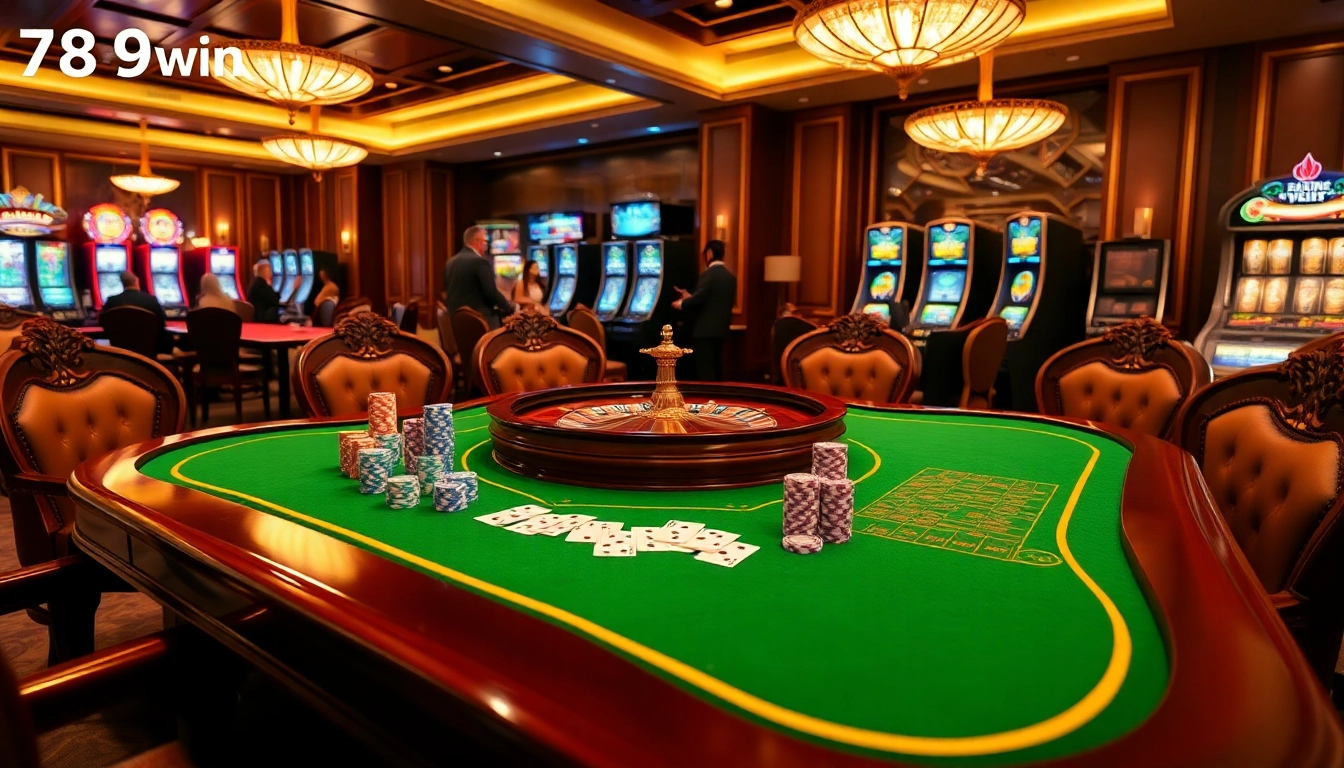 Experience the thrill of 789win with engaging casino games, vibrant poker chips, and an exciting atmosphere.