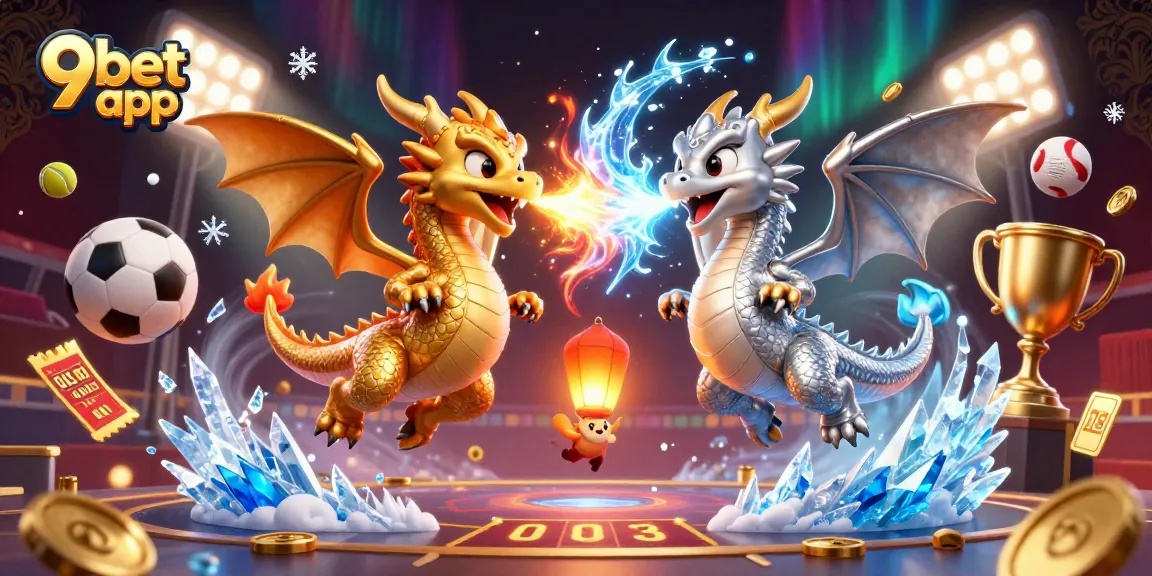 Engage with the 9bet app featuring dynamic gaming elements amidst a captivating dragon scene