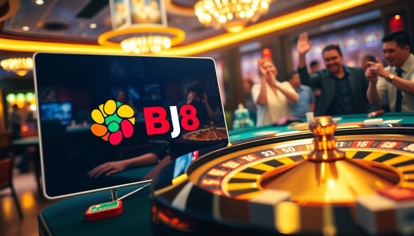 Experience the excitement of BJ88 as players engage in thrilling live gambling activities with vibrant visuals.