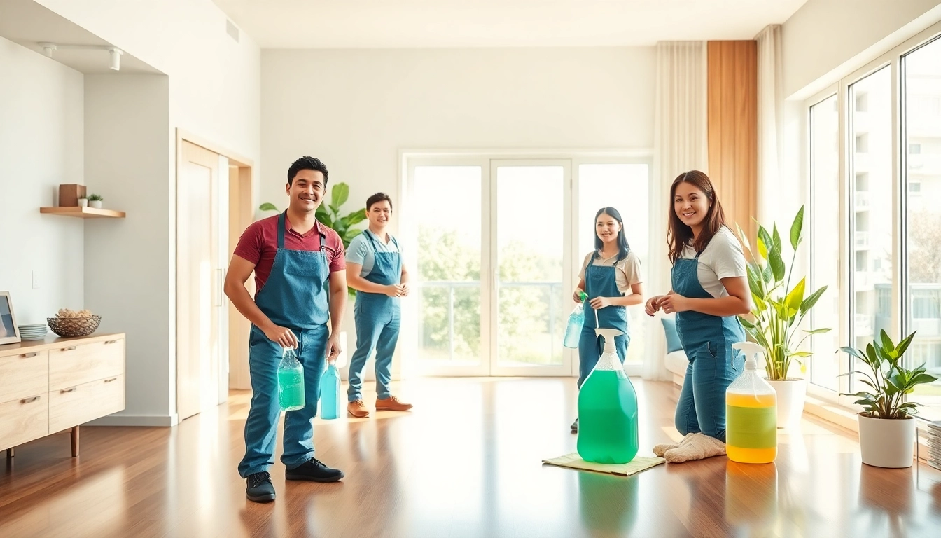 Experience exceptional cleaning services Calgary with a vibrant cleaning team in a bright, modern home.