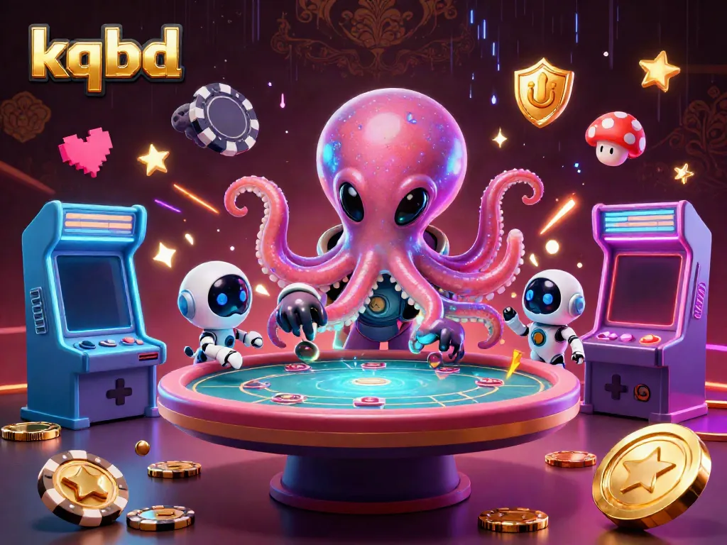 Engage in thrilling kqbd gaming with a vibrant alien octopus and exciting poker elements.