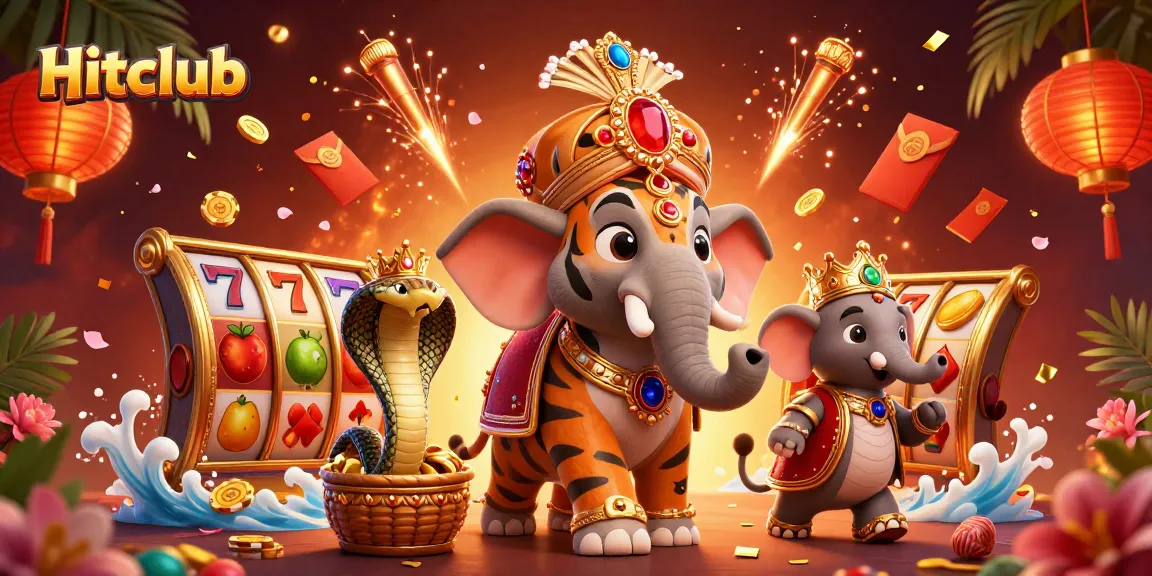 Engage with Hitclub's vibrant gaming atmosphere featuring a majestic maharaja, exotic elements, and dynamic casino symbols.