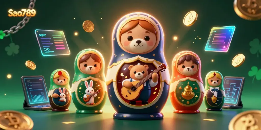 Sao789 reveals exciting 3D casino action with vibrant cartoon bears and crypto elements.