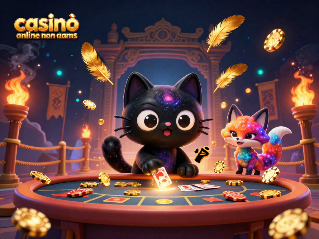 Gioca nel casinò online non AAMS con un gatto nero e una volpe nebulosa tra scintillanti elementi e atmosfere da sogno.