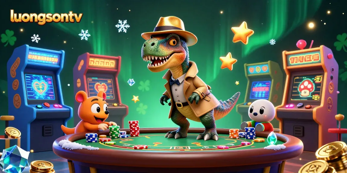 Experience thrilling live action with luongsontv's vibrant 3D casino illustration featuring unique characters.