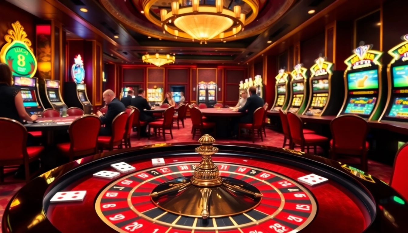 Engage in high-stakes gaming at LUCK 8 with vibrant casino tables and immersive betting experiences.