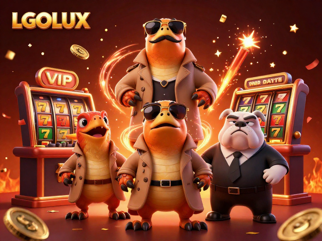 Experience thrilling slot action with LGOLUX as cartoon raptors sneak into a casino.